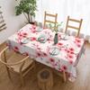 Chinese Style Cherry Blossom Rectangle Tablecloth for Table Decor Reusable Kitchen Dining Tablecloth Wedding Party Decorations
