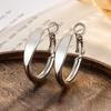 Trendy Smooth Stainless Steel Circle Hoop Earring For Women Simple Temperament Hyperbole  Color Classic Jewelry Party Gift
