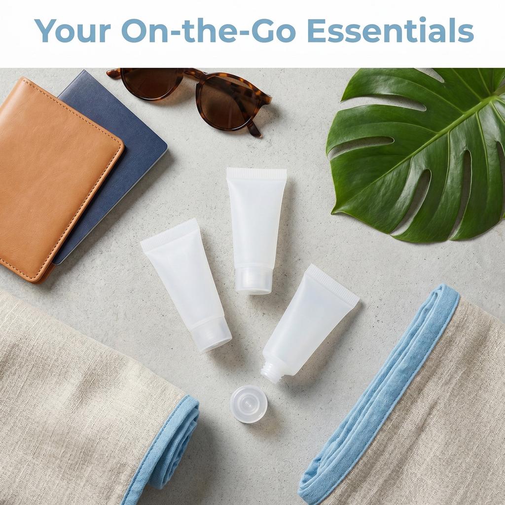 Refillable Travel Lotion Squeeze Bottle Soft Empty Toothpaste Tubes Compact Light Squeeze Tube and Clean Refillable