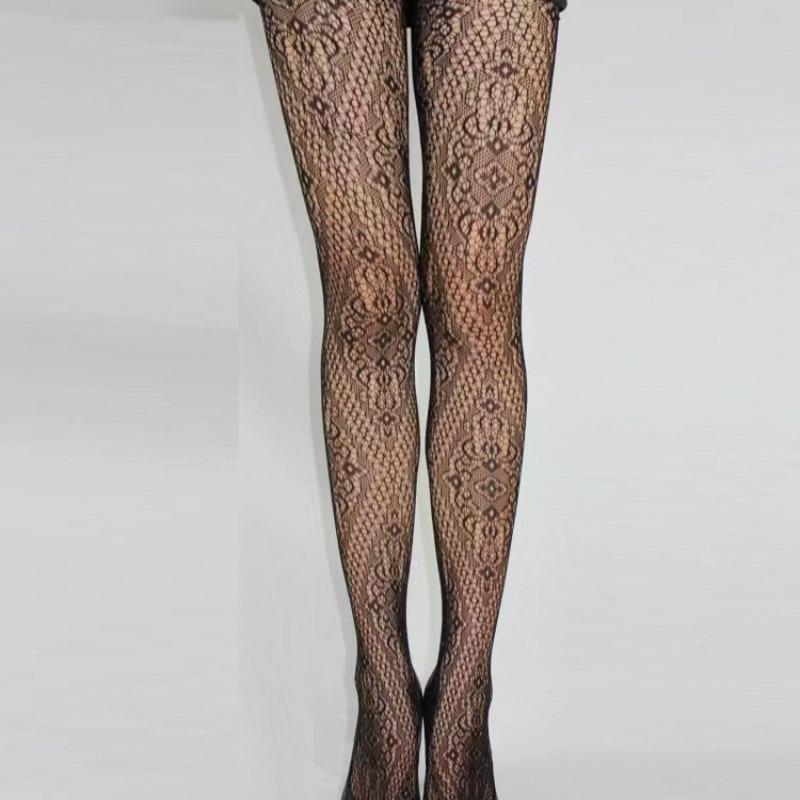 Jacquard Rose Flower Fishnet Stockings Sexy Stocking Seamless  Pantyhose Lady Tights Girl Body