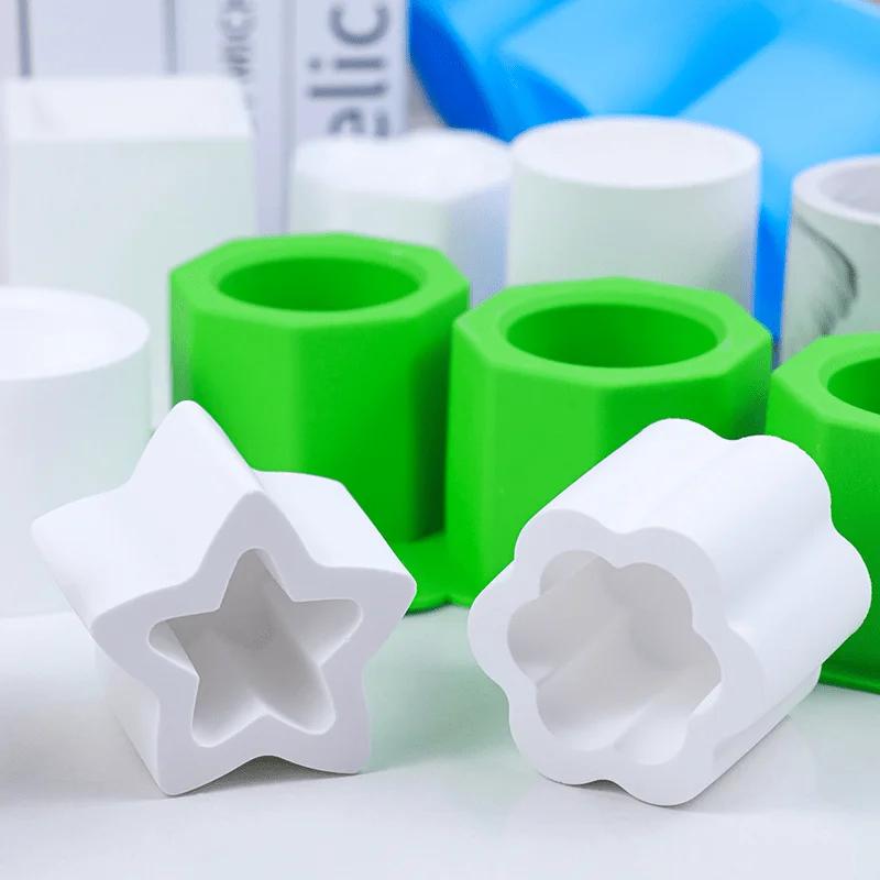 3Hole Round Concrete Flower Pot Vase Silicone Mold Gypsum Concrete Mould For Succulent Flower Pot DIY Aromatherapy Candle Decor