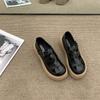College Wind Small Leather Shoes Female Hollow Breathable Summer Thick -Soled French Niche Single Shoes Roman Sandals Ins Fairy Wind