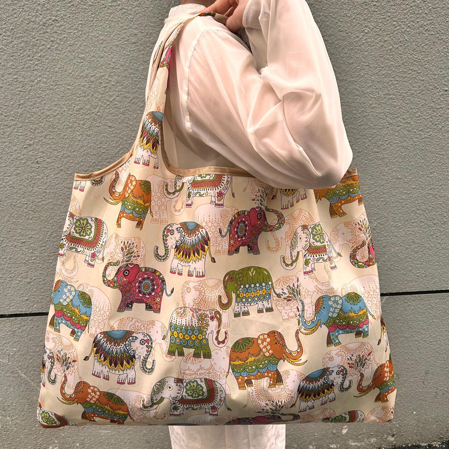 

Экологичная складная японская сумка-шоппер из ткани Оксфорд – Большая портативная сумка для продуктов Large 53x40+26