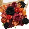 Artificial Flower Combination Box Set, Pink Silk Artificial Rose Bride Bouquet for Outgoing/Indoor DIY Center Piece Flowers for