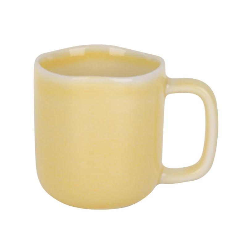 Shunxiang Ceramic Coffee Mugs with Handle Ceramic Glaze Solid Color Mug Irregular Cup Mouth Home Breakfast Oat Water Cup Gifts