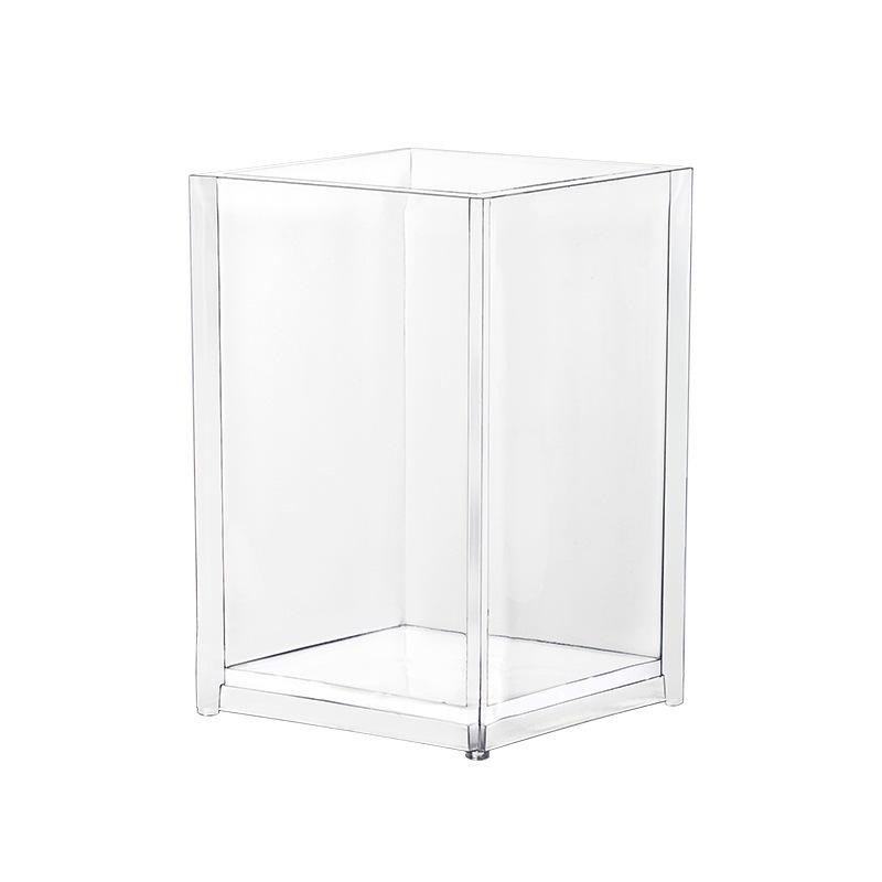 Acrylic Square Pen Holder, Thick Transparent Makeup Brush & Eyebrow Pencil Organizer Box for Dormitory Desk
