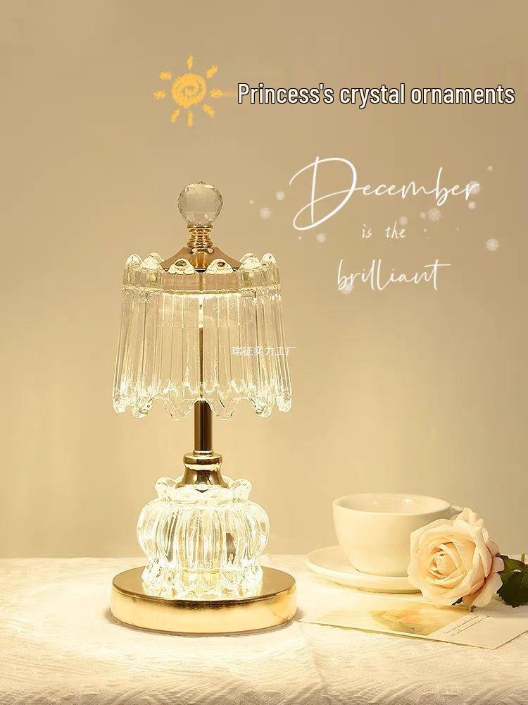 2025 Luxury Crystal Rechargeable Bedside Lamp - High-End Atmosphere Night Light