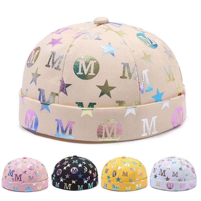 Printing Letter Graphics Bucket Hat Cotton Skullcap Breathable Fashion Gift Cap