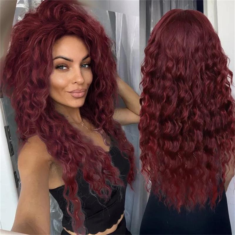 Synthetic Ash Blonde Long Wig Curly Hair Wig for Woman Natural Fluffy Hair for Women Regular Big Wave Volume Wigs