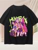 KPOP Demon Hunter Girl Group Merch Zoey Mirala Short Sleeve Printed Unisex Summer Versatile Cotton T-shirt Fashion Trend