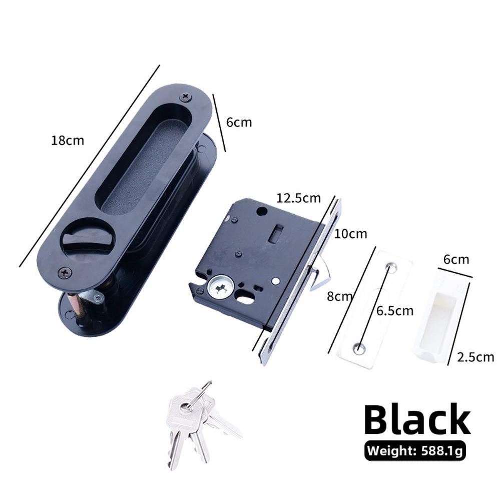 Sliding Door Lock with Three Keys for Wooden Sliding Doors Featuring Seamless Concealed Handle and Slip Resistance