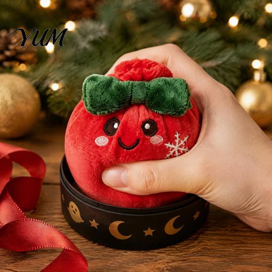 Comfortable Sensory Plushie Christmas Plush Dumpling Stress Relief Toy, Santa Claus Snowman Reindeer Squeeze Toys Steamed Bun Relaxation Toy