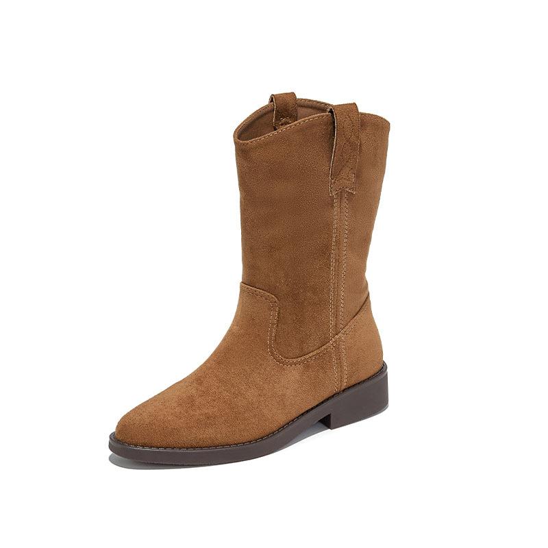 New Pointed Western Cowboy Boots 2025 Autumn and Winter Casual Versatile Martin Boots Retro Foreign Style Short Boots Thick Heel Women's Boots