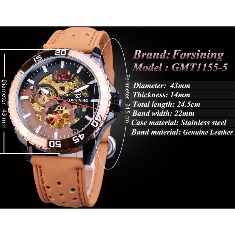 New Top Men's Watch Hollow Men's Automatic Mechanical Watch Casual Sports Belt Watch