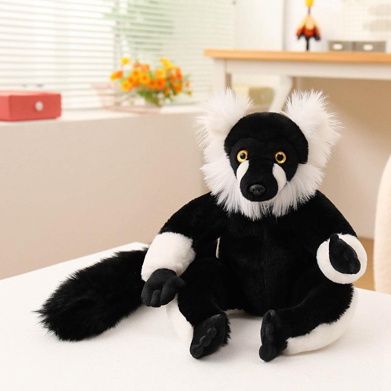 Entzückendes realistisches Lemuren-Stofftier Kuscheltier sitzend Zoo Souvenir Geschenk für Kinder Geburtstag