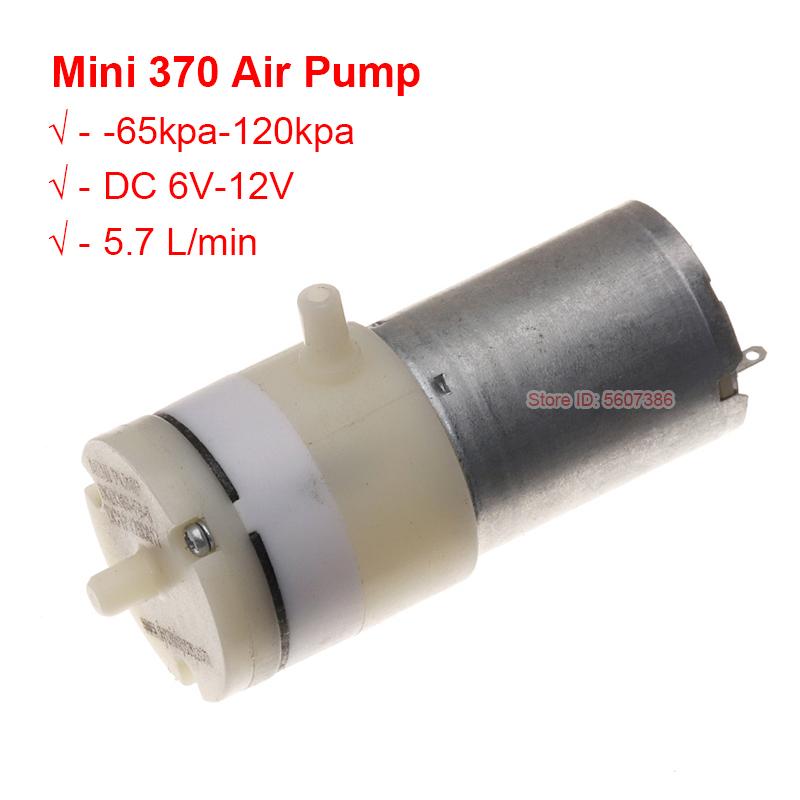 Mini 370 Air Vacuum Pump DC 6V 9V 12V Dual Hole Negative Pressure Pump Positive Pressure 120kPa Negative Pressure -65kPa Pump EU