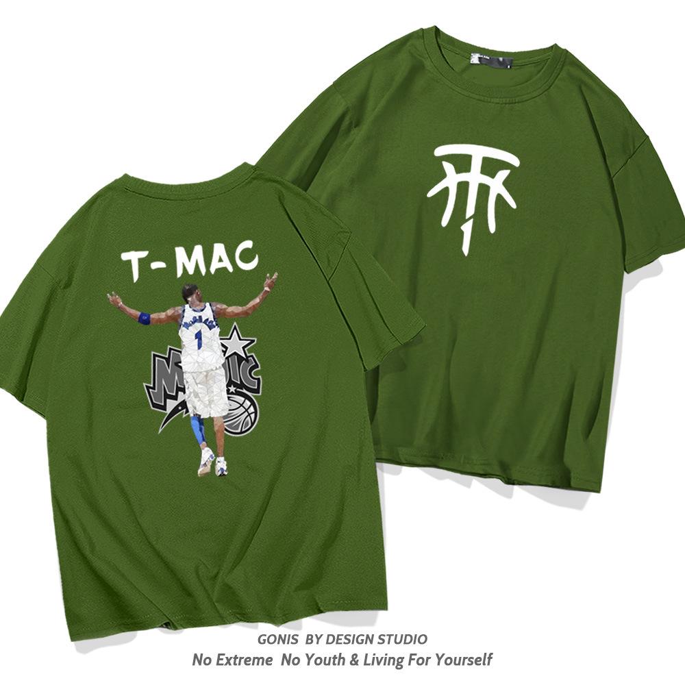 Magic Team No.1 T-shirt for Men, Summer McGrady Jersey, Trendy Loose Short-sleeve Basketball Top