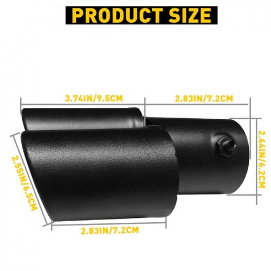 Black Steel Car Stainless Exhaust Dual Pipe Tip Muffler Burnt Tail Titanium Rear
