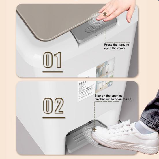 Garbage Can Durable Construction Large Capacity Wide Opening