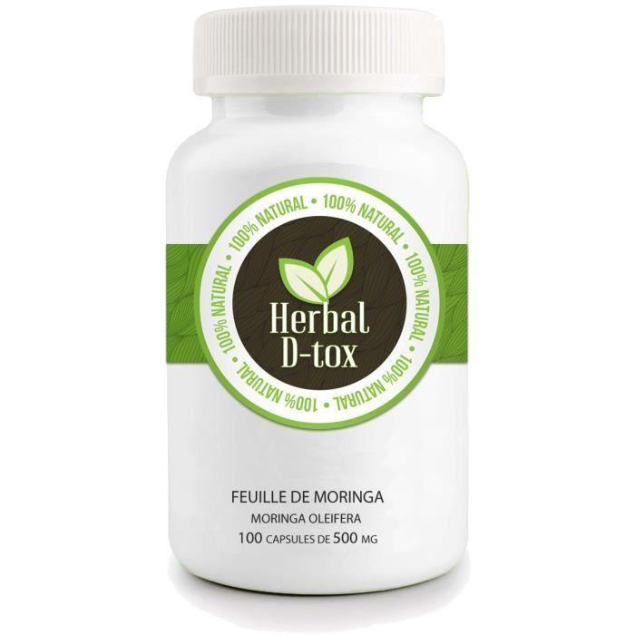 Complément Alimentaire Herbal D-tox Moringa Oleifera - 100 gélules x 500 mg – Détox, Revitalisant