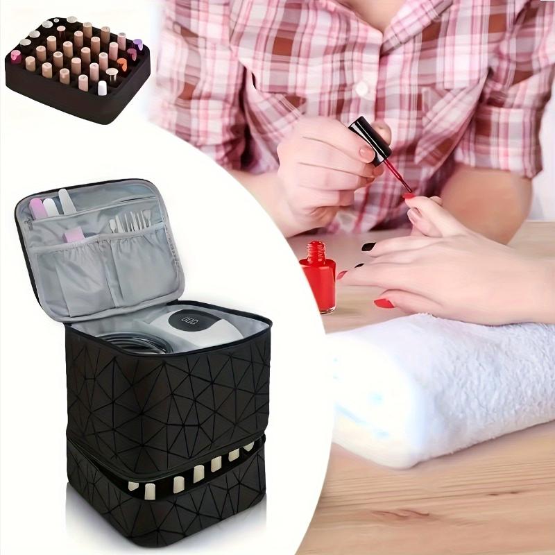 Large-capacity cosmetic bag PVC portable female bag nail polish storage bag