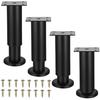 4-Piece Furniture Legs, Adjustable Height, 12-18 Cm, for Sofas, Tables, Sofas, Desks, Shelves, Cabinets, Dressers, Sofas, Tables, Beds, and Couches