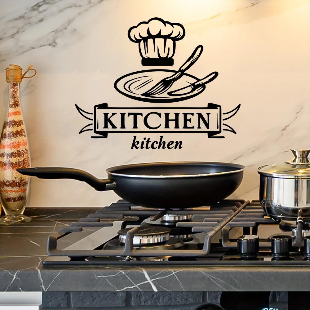 Autocolante creative cu model de pălărie de bucătar și veselă pentru decorarea peretelui bucătăriei, Autocolante pentru înfrumusețarea peretelui bucătăriei