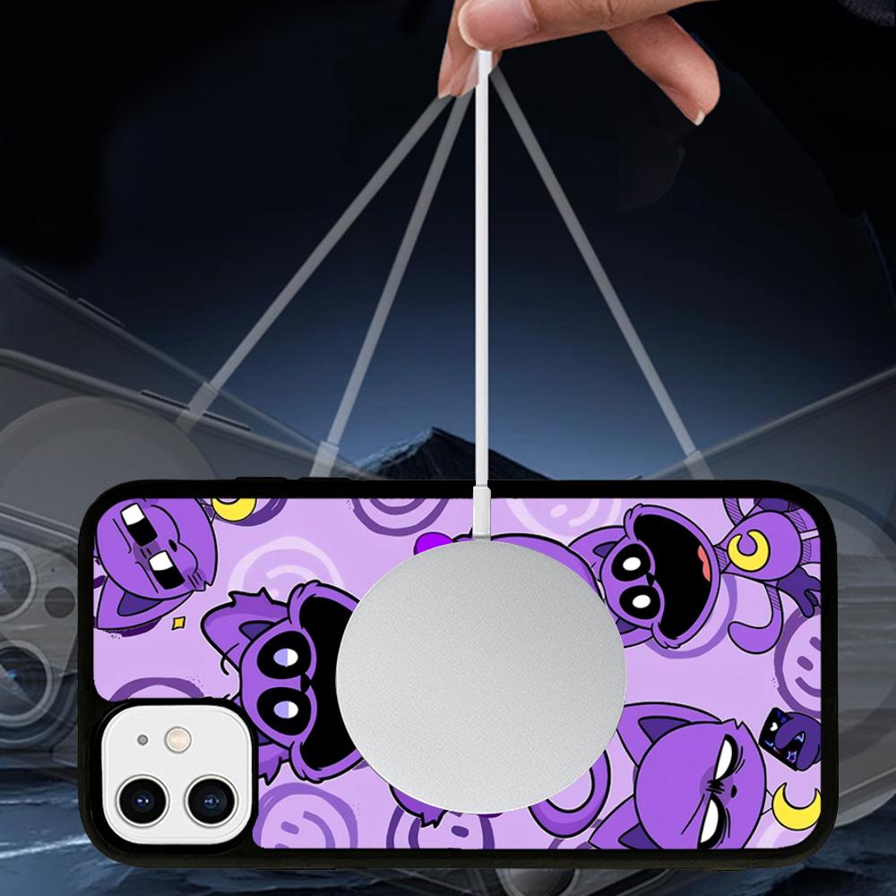 S-Lachende C-Kreaturen C-KATZENSCHLAF HUNDETAG Handyhülle Magesafe Magnetische Kabellose Ladehülle Für iPhone 16 13 14 15 Pro Max Plus Mini