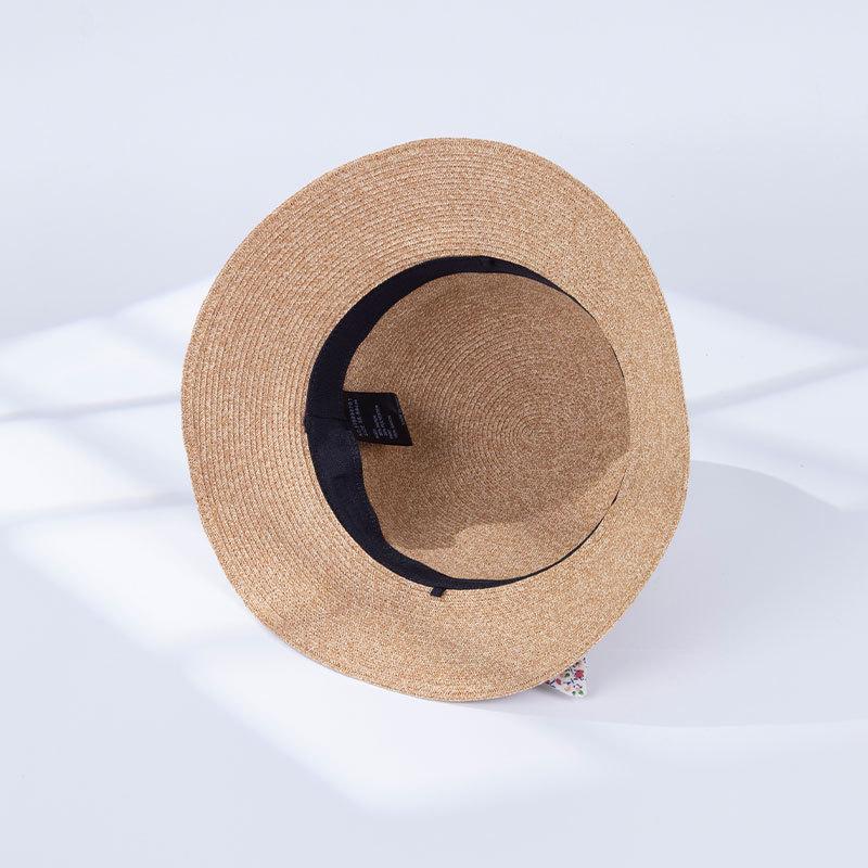 New Summer Elegant Fisherman Hat French Pastoral Straw Hat Women Outdoor Large Hat Brim Showing Small Sun Protection Hat