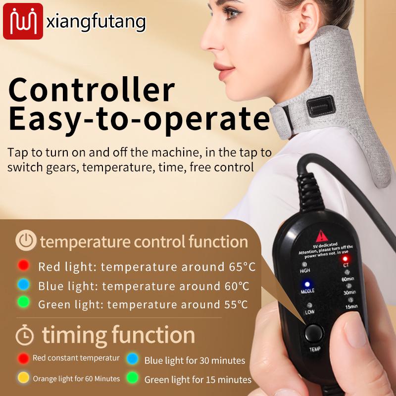 Red Light Therapy Heated Neck Massager Usb-Powered Cervical Soreness Stiffness/Numbness Migraine Stress Relief Sleep Support