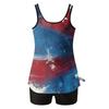 Women’s Two Piece Tankini Set with Sleeveless Scoop Neck Printed Top and Shorts Swimwear for Summer Beach Pool Wear