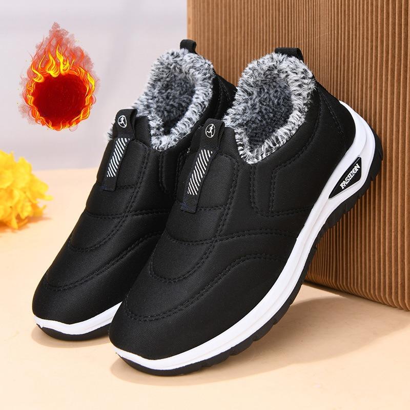 Хлопковая обувь для мужчин и женщин теплая обувь зимняя флисовая спортивная обувь противоскользящие и теплые ботинки 36 прохладный черный 949₽