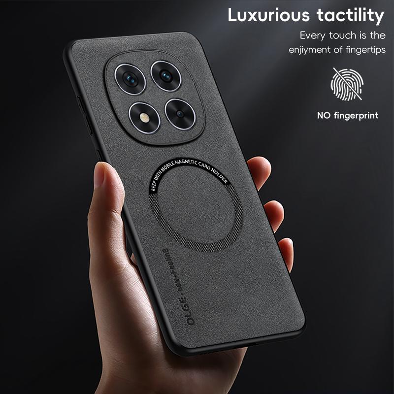 Suede Leather For Magsafe Magnetic Wireless Charge Case For Redmi Note 14 Pro Plus 13 12 Pro 5g Cover