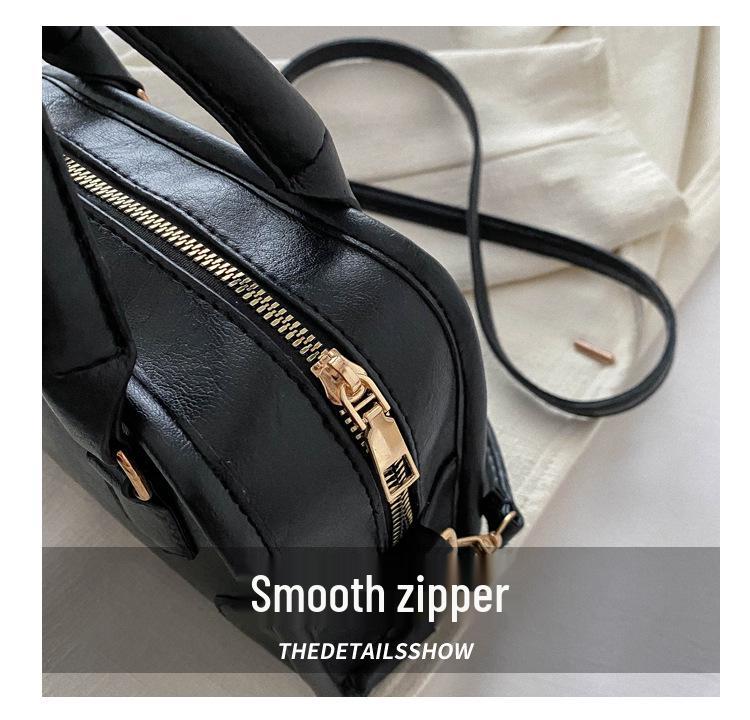 2024 Early Spring Solid Color Textured Square Handbag - Women's Versatile Shoulder & Crossbody Bag