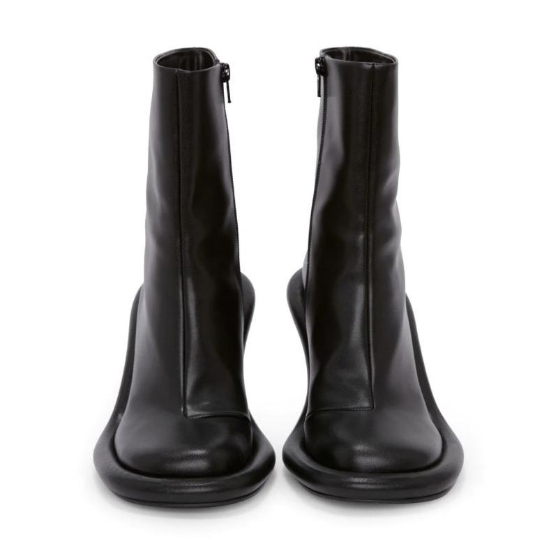 Modne Jesienno-Zimowe Nowe Niebieskie Botki Jeansowe Europejsko-Amerykańskie Wysoki Obcas Gruba Podeszwa Okrągły Nosek Boczny Zamek Damskie Buty Rozmiar 35-43