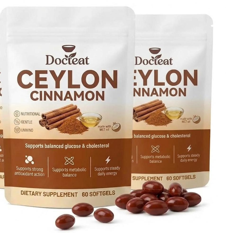 Capsule Morbide di Cannella di Ceylon con Olio MCT (60 Softgel) – Supporto per Glucosio e Metabolismo