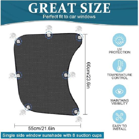 2x For Freightliner Cascadia Tractor Truck Side Window Sun Shade UV Block Cover