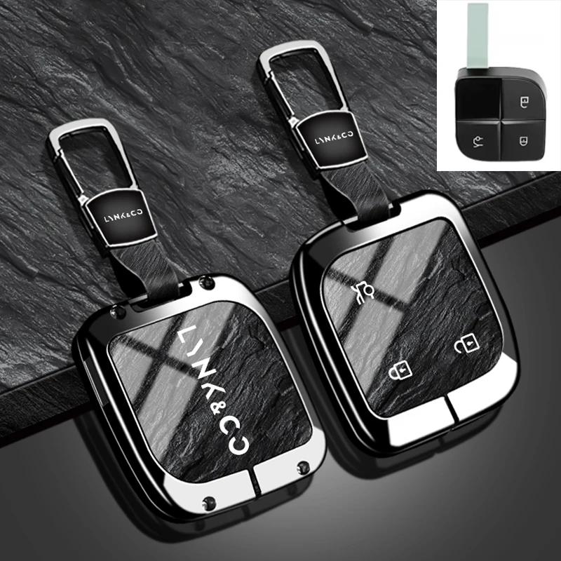 

Interior Mouldings New Zinc Alloy Car Smart Remote Key Case Cover For LYNK&CO 08 2022-2024 Shell Holder Protector Fob Keychain A