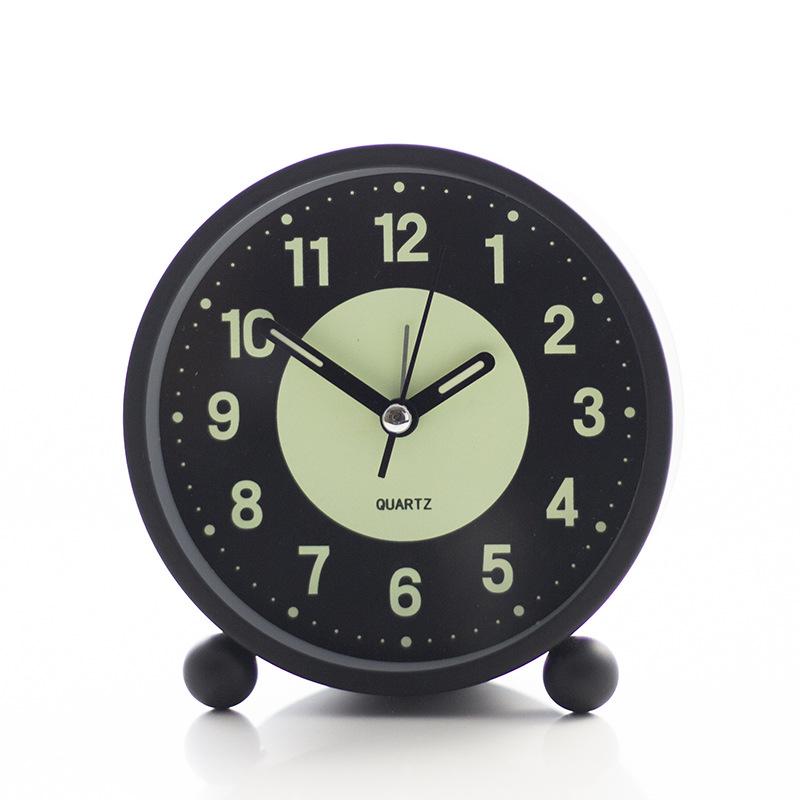 Simple Metal Luminous Alarm Clock Student Children Creative Small Alarm Clock Desktop Fluorescent Clock Bedside Table Clock