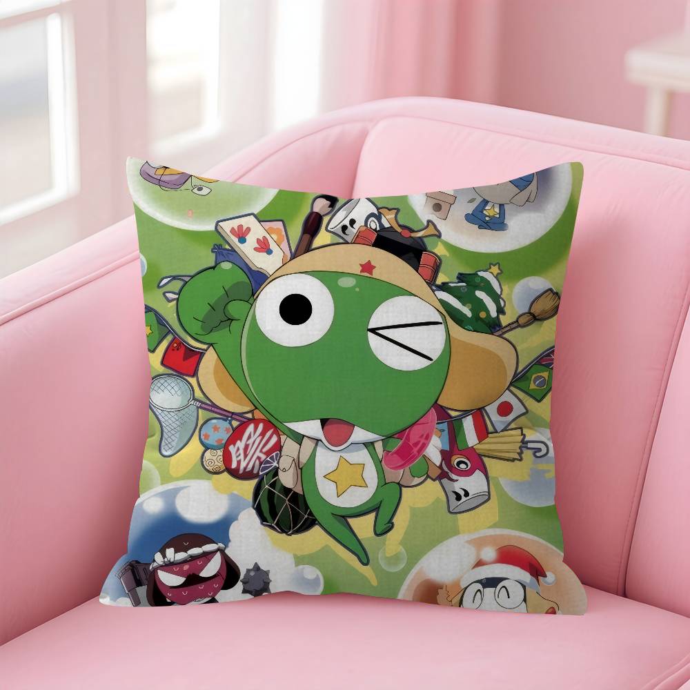 

Funny Cartoon KKeroro Gunsou Frog Cushion Cover Pillow Cover Decor Pillowcase Printed Cushion Case for Couch 30x30 cm