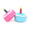 Party Candle Small Cake Dog Toy Pink Blue Soft Plush Birthday Cake Chew Pet Toy