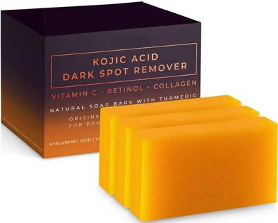 Kojic Acid Dark Spot Remover Soap Bar Spot Remover with Vitamin C, Retinol, Collagen, Turmeric - Original Japanese Complex Infused with Hyaluronic