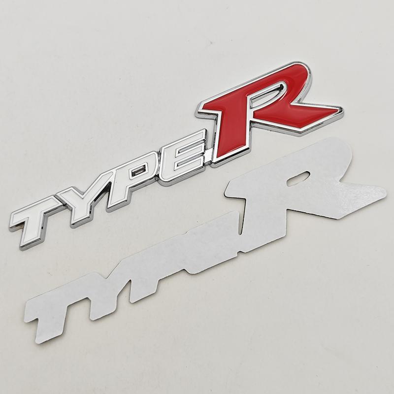 3D Metal Type R S Logo Front Grill Badge Rear Trunk Emblem Sticker Decals For Honda Civic TYPER CRV Accord Fit Car Accessories