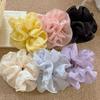 Soft Yarn Large Scrunchies Double Layers Hair Rope Summer Colorful Elastic Hair Band Ponytail Holder Rubber Bands Women Hair Acc