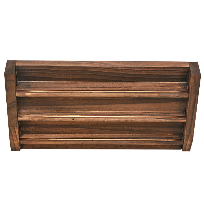Cross-Border Commemorative Coin Display Stand - Single-Layer Flat Pine Wood Burnt Finish for Coin Display & Authentication.
