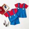 Super Mario Bros Costumes Cosplay Show Set For Kids With Stylish Cartoon Design