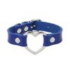 Silvery Heart Gothic Studded Bracelet Pu Leather Adjustable Black Wristband Rock Punk Cuff Bangles