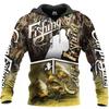 Sweat à capuche unisexe avec impression numérique 3D Motif pêcheur Luya pull de sport d'extérieur