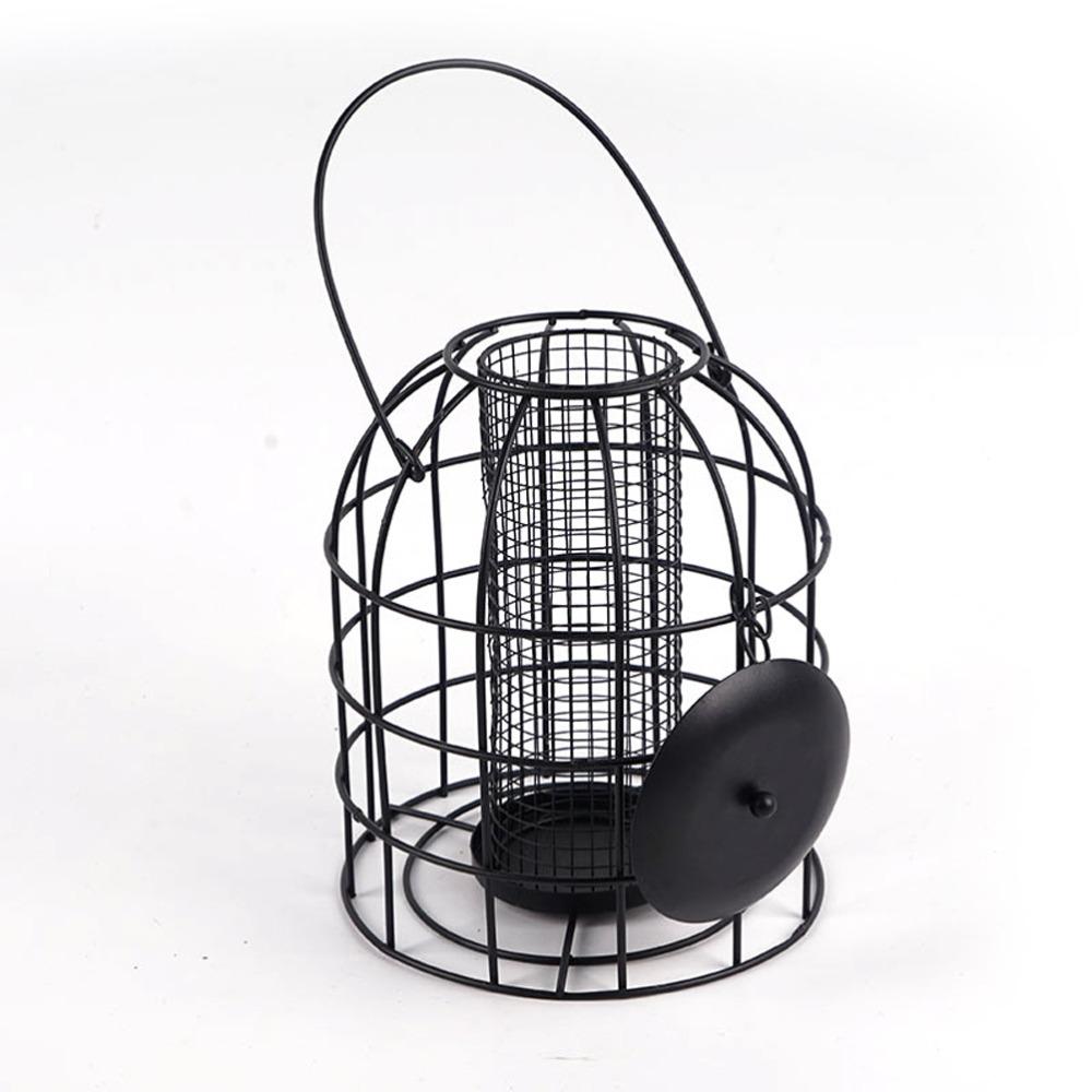 Durable Iron Cage Bird Feeder Iron Bird Food Dispenser Feeding Column Bird Feeder Garden Use