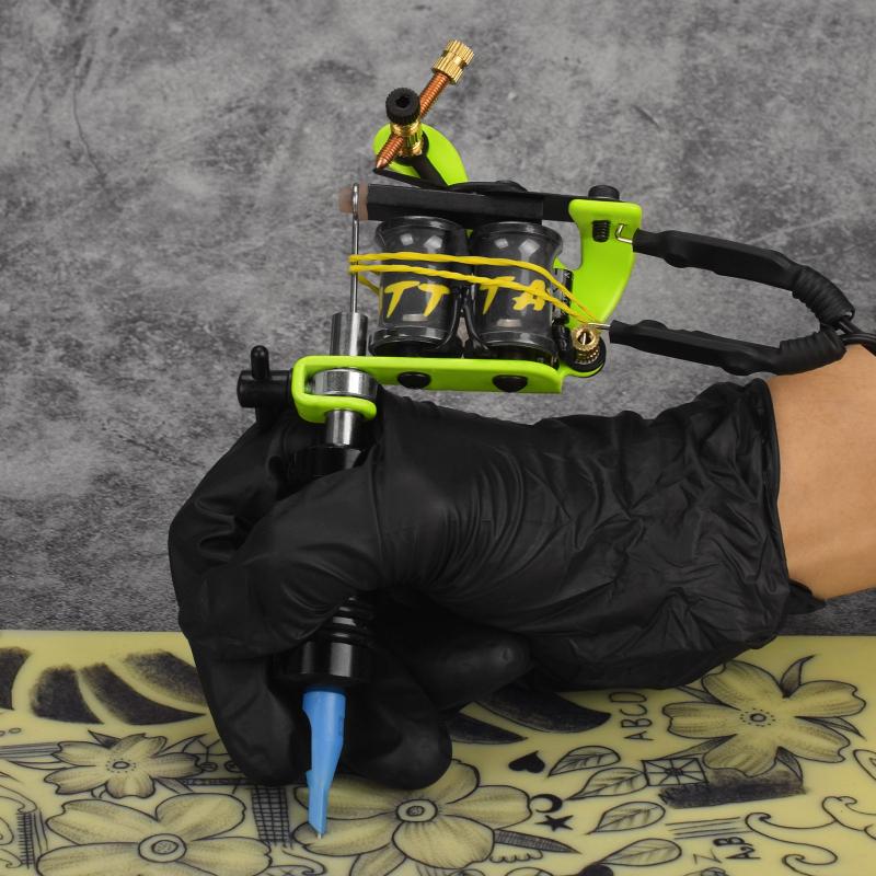 10 Wraps Lemon Yellow Letter Tattoo Coils Machine Professional Electroplated Iron Frame Tattoo